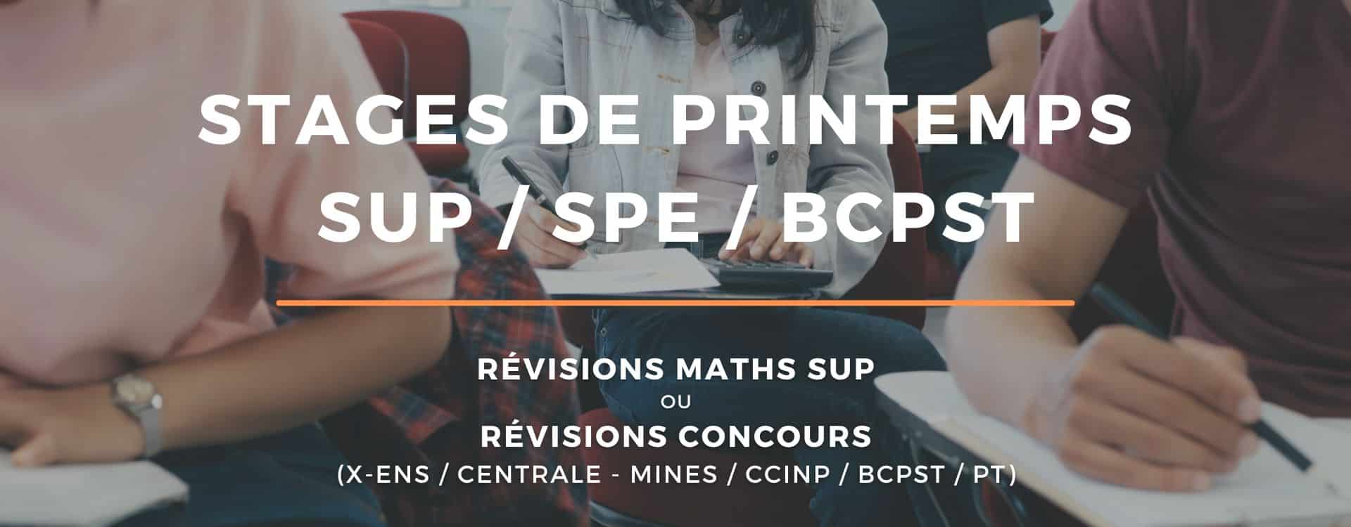 stages révisions concours sup spe